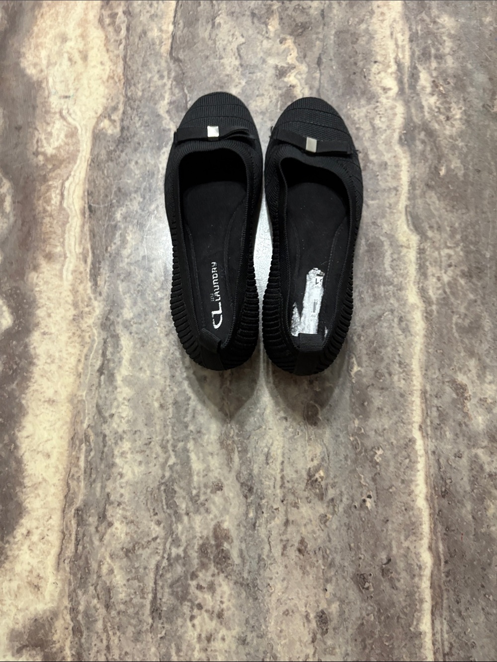 Laundry By Shelli Segal Black Knit Slip-On Ballet Flats